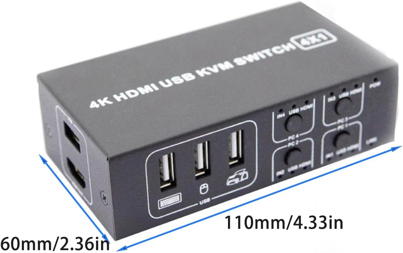 AIMOS HDMI KVM切替器 8入力1出力 4K@30Hz キーボード、マウス